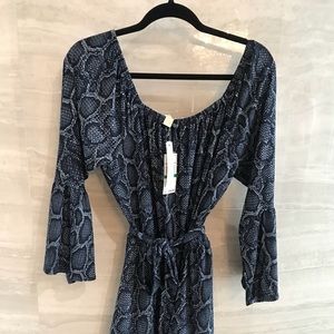Michael Kors snake print bell sleeve dress size L